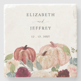 Rustikale moderne Pumpkins Land Hochzeit im Herbst Steinuntersetzer