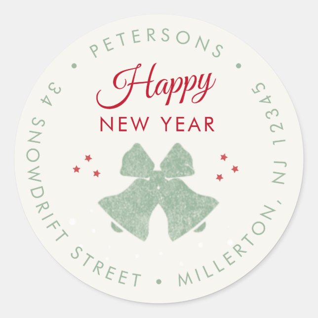 Rustikale moderne Rücksendeadresse des Glücks für  Runder Aufkleber (Vorderseite)