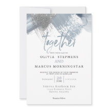 Rustikale, moderne, schick-dusty blaue Pinselstric