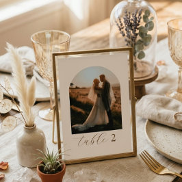 Rustikale moderne Schrift Foto Hochzeit Tischnumme Tischnummer