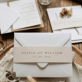 Rustikale moderne Schrift personalisierte Hochzeit Einladungsbanderole