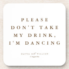 Rustikale moderne Schrift personalisierte Hochzeit Getränkeuntersetzer