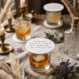 Rustikale moderne Schrift personalisierte Hochzeit Runder Pappuntersetzer