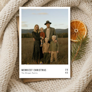 Rustikale, moderne Weihnachts-Familienfotokarte Feiertagskarte