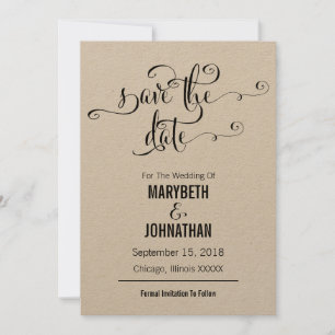 Rustikale Moderne wir machen Script Save the Date 