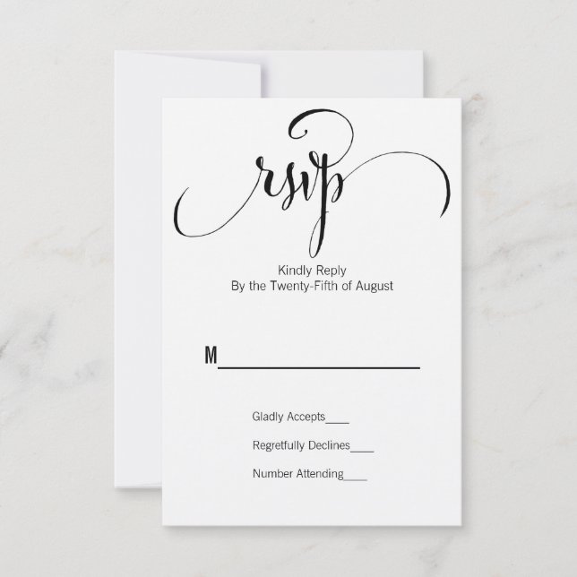 Rustikale Moderne wir machen Script Wedding RSVP C (Vorderseite)