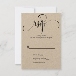 Rustikale Moderne wir machen Script Wedding RSVP C Karte