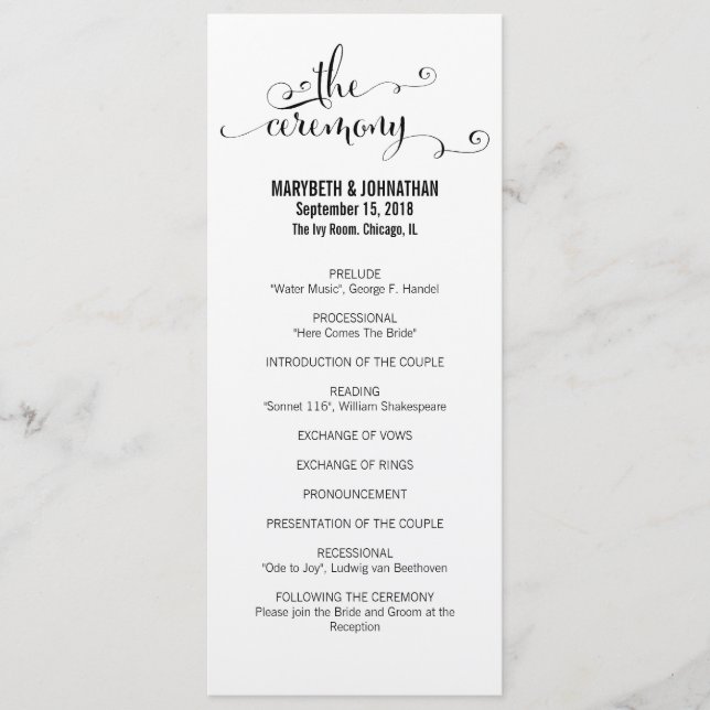 Rustikale Moderne wir machen SkriptWedding Program Programm (Vorderseite)