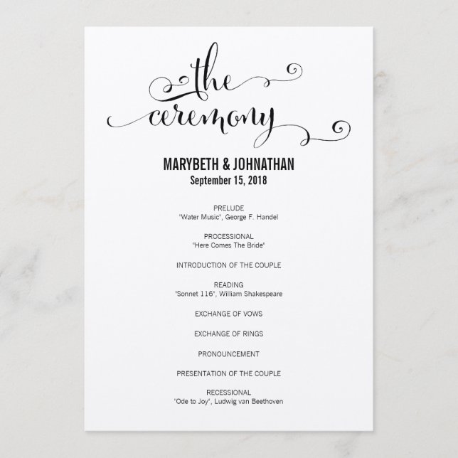 Rustikale Moderne wir machen SkriptWedding Program Programm (Vorderseite)