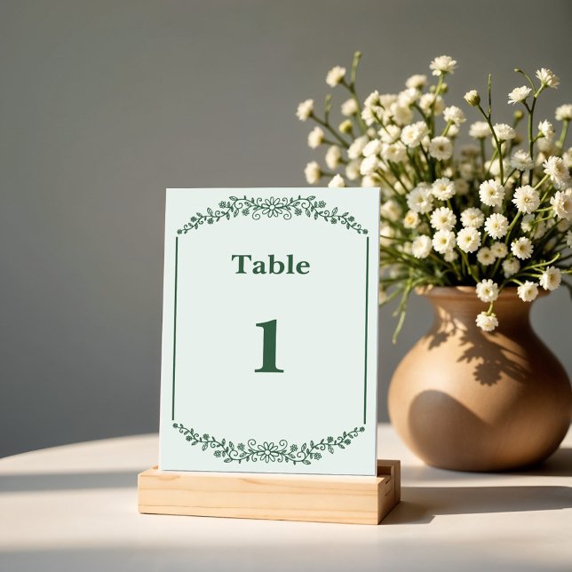 Rustikale Monchrome Floral Wedding Tischnummer (Von Creator hochgeladen)