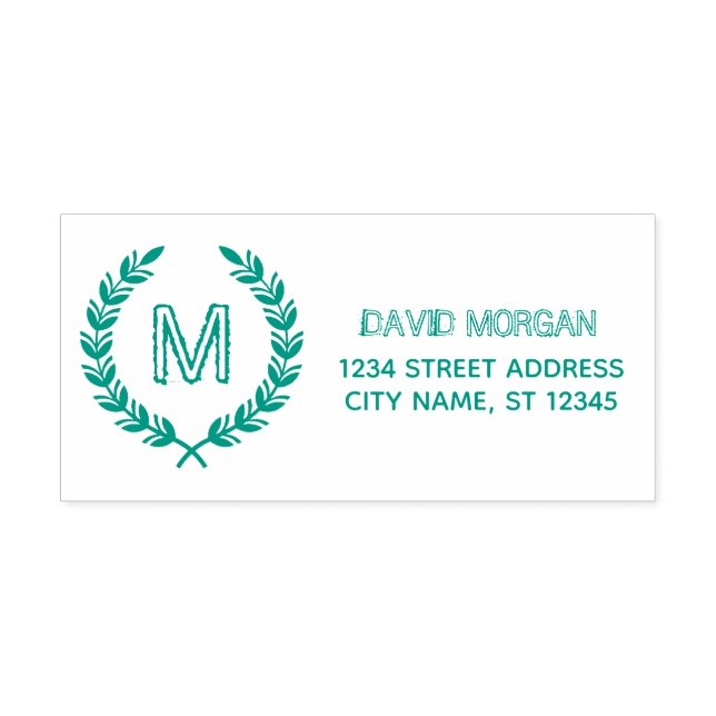 Rustikale Monogram-Familienname - Benutzerdefinier Permastempel (Design)