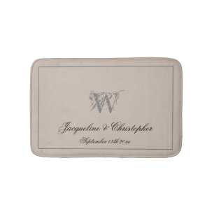 Rustikale Monogram & Names New Wedding Chic Badematte