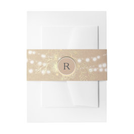 Rustikale Monogram String Lights Hochzeit Einladungsbanderole