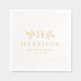 Rustikale Monogramm einfache Hochzeit Servietten Mit Folie