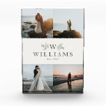 Rustikale Monogramm-Hochzeitscollage Fotoblock<br><div class="desc">Dieses Foto mit Platz für 4 Fotos zeigt Hochzeitsbilder und eine originelle,  von rustikalen Ästen umgebene Einrichtung. Fügen Sie einen Nachnamen und ein festes Datum für die perfekte Art,  Ihren Hochzeitstag und den Beginn Ihrer Familie zu gedenken. Macht ein großartiges Hochzeitsgeschenk oder ein erstes Weihnachtsgeschenk zusammen.</div>