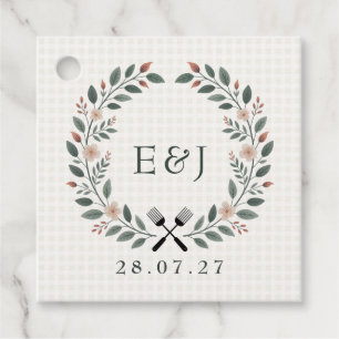 Rustikale Monogramm-Ich-mache-BBQ Geschenkanhänger