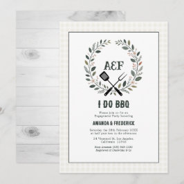 Rustikale Monogramm-Ich-mache-BBQ-Hochzeitsparty Einladung