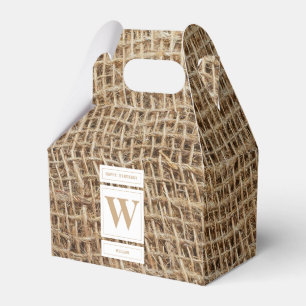 Rustikale Monogramm-Initiale aus Jute Geschenkschachtel