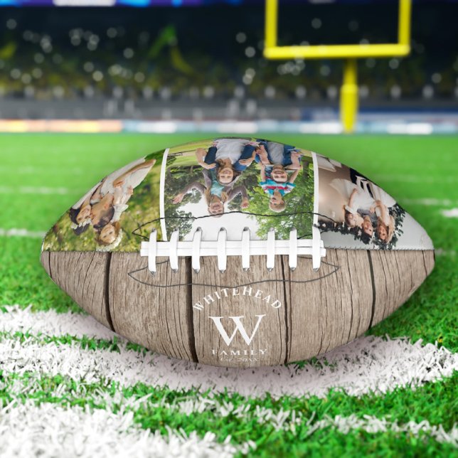 Rustikale Monogramm Leichtholz Foto Collage Footba Football (Von Creator hochgeladen)