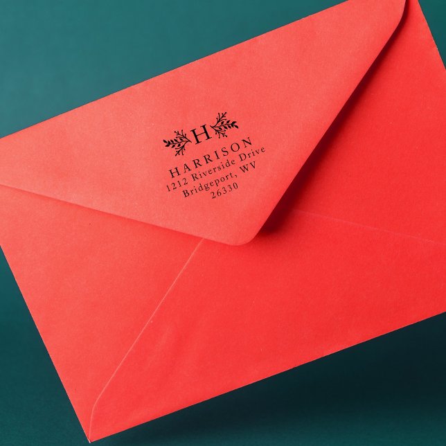 Rustikale Monogramm-Rücksendeadresse Permastempel (Von Creator hochgeladen)