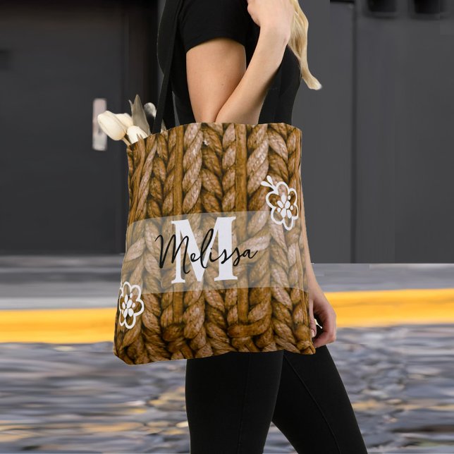Rustikale Monogramm-Totbeutel | Ihr Geschenk (Monogram | Birthday present Mum | Bridesmaid gift Tote Bag)