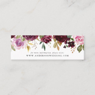 Rustikale Moody Blumen Hochzeits-Webseiten-Karte Mini Visitenkarte