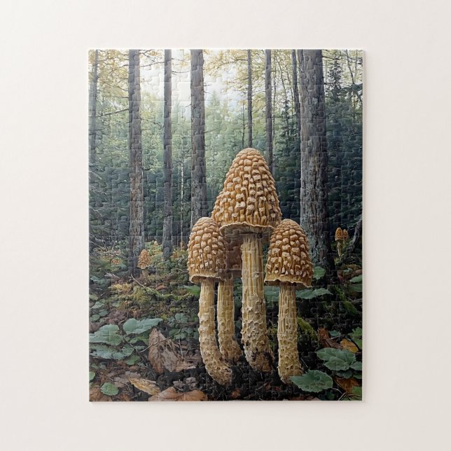 Rustikale Morel Mushrooms Illustration Puzzle (Vertikal)