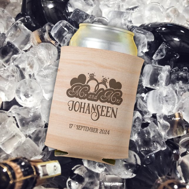 Rustikale Mr. and Mrs. Country Wood Elegant Weddin Dosenkühler (Von Creator hochgeladen)