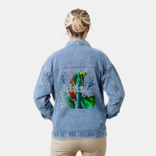 Rustikale Musiknoten Jeansjacke