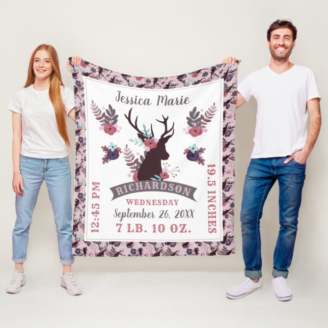 Rustikale Mutterschafts-Baby-Muttertier-Geburtsdat Fleecedecke (Beispiel)