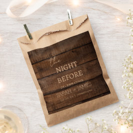 Rustikale Nacht vor Hochzeitsfeier Geschenktütchen
