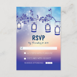 rustikale Nachtleuchten - Laternen Hochzeitskarten RSVP Karte