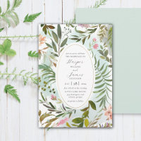 Rustikale Natur Blumenwald Grüne Hochzeit Invit