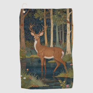 Rustikale Natur Hirsche bohobolde Waldlandschaft Golfhandtuch