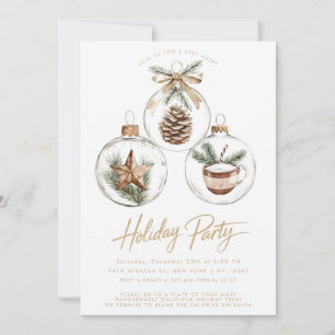 Rustikale Natur Minimalistische Ornamente Weihnach Einladung