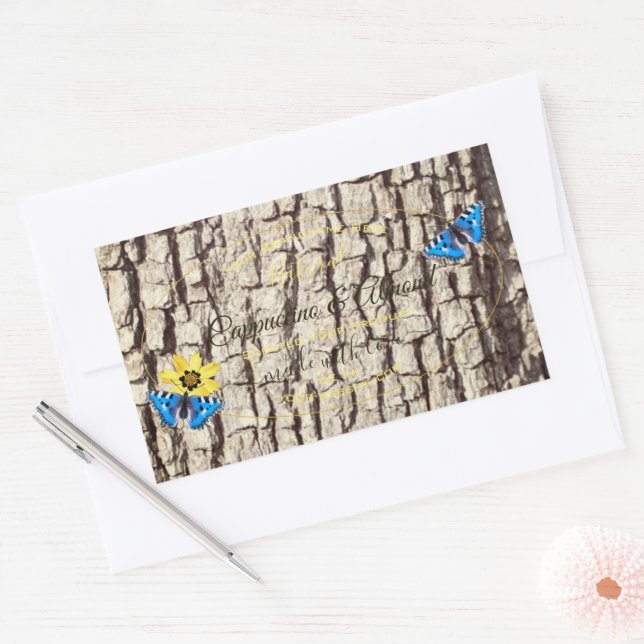 Rustikale Naturbaummarken für Bark Wood Grain Rechteckiger Aufkleber (Umschlag)