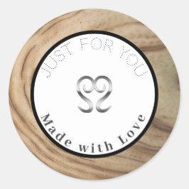 Rustikale Naturholzkörner-Makeup-Etiketten Runder Aufkleber