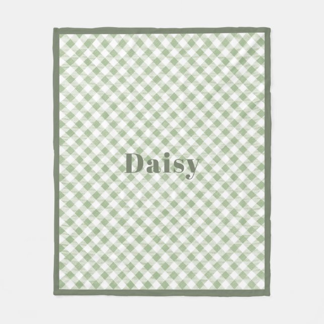 Rustikale Naturlandschaft Gingham Kariert Fleecedecke (Vorderseite)