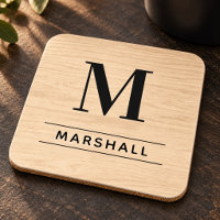 Rustikale natürliche Holz-Serifenschrift-Monogramm