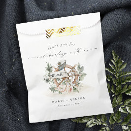 Rustikale Nautical Anchor Wheel Leafy Floral Weddi Geschenktütchen