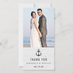 Rustikale nautische Hochzeit Danke Foto Karte