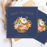 Rustikale Navy Blauer Herbst Pumpkins Hochzeit