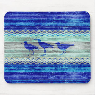 Rustikale Navy Blue Coasters Sandpipers Mousepad