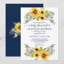 Rustikale Navy Blue Sonnenblume Blütenblume Baby D