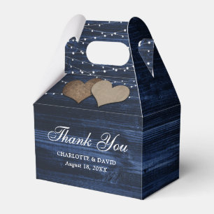 Rustikale Navy Blue Wood Gastgeschenk Hochzeit Box Geschenkschachtel