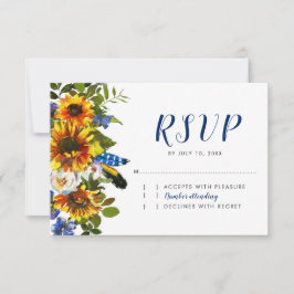 Rustikale Navy Sonnenblume Boho Wedding RSVP