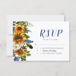 Rustikale Navy Sonnenblume Boho Wedding RSVP