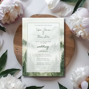 Rustikale Nebelberge Hochzeit Einladung