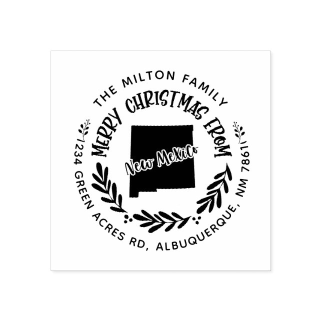 rustikale neue mexico fröhliche Weihnachtsfeier Rü Gummistempel (Prägung)