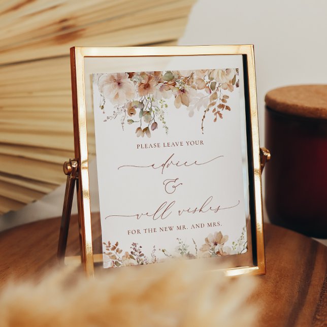 Rustikale neutrale Boho Blumenberatung und wünscht Poster (Von Creator hochgeladen)